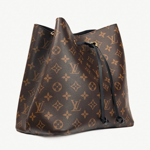 Louis Vuitton NeoNoe MM Monogram Canvas & Black Leather Bucket Bag - Picture 2 of 15